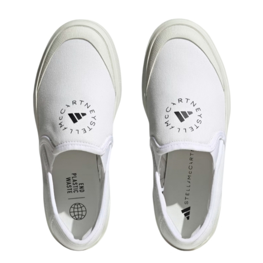 Adidas  Stella McCartney  White Unisex Logo-Print Slip-On Shoes